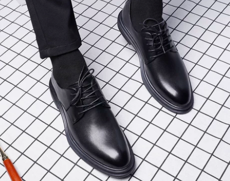 杰克军团旗舰店商务正装皮鞋男真皮结婚新郎