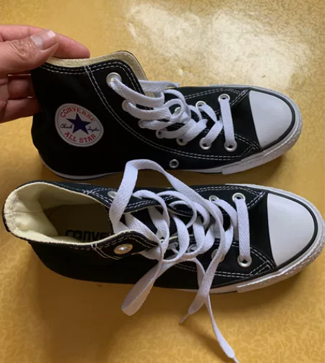 converse 匡威帆布鞋 黑白 36码...