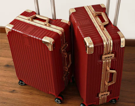结婚行李箱陪嫁箱红色皮箱拉杆箱女密码婚礼用...