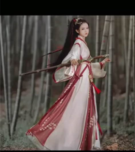 云藏月绣 晴山 原创中国风侠女魏晋制交领齐...