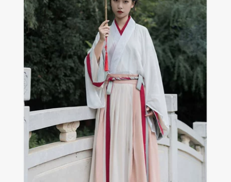 【秋色】五五年汉服女晋制交领齐腰一片式打孔...