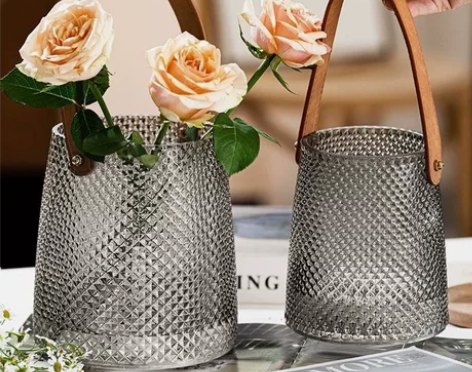 全新包邮！北欧极光幻彩玻璃花瓶透明插花水养...