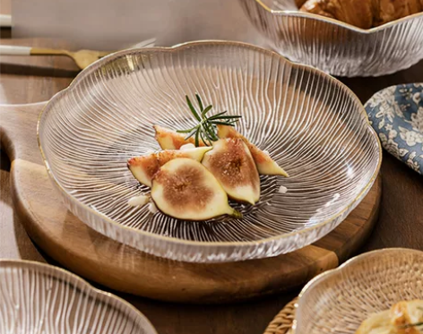 果盘玻璃水果蓝客厅家用简约茶几托盘食盘坚果...