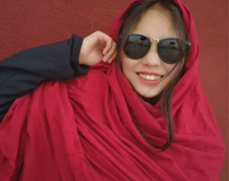 红尘禅心 喇嘛红超长披肩西藏旅游围巾纯色防...