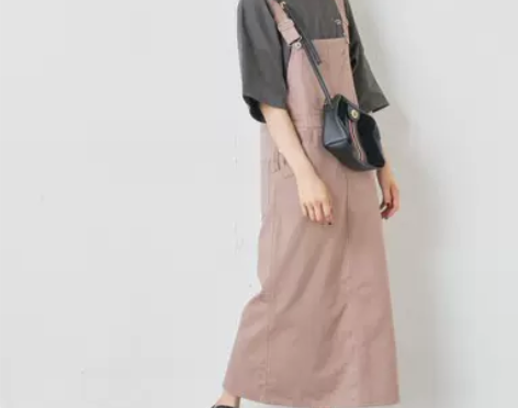 NC 日单日系休闲可爱工装风口袋纯色背带裙...