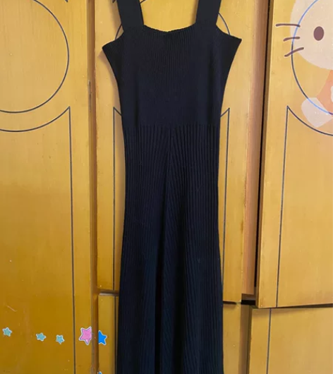 针织背心连衣裙方领A裙伞裙 贵货很有质感垂...