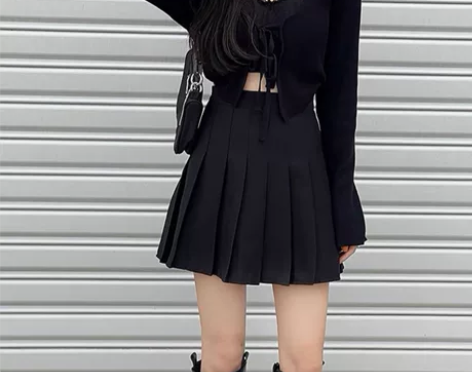 【出】春夏新款高腰显瘦a字半身裙百褶裙 仅...