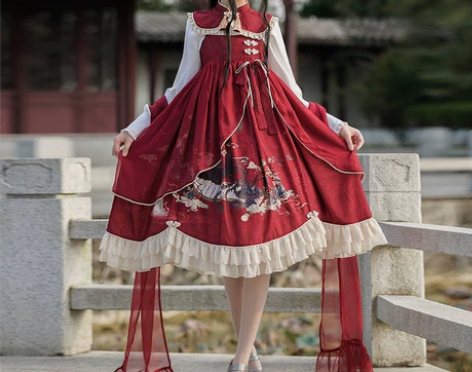 ［出］山河卷洛丽塔，八成新，没穿过几次 感...