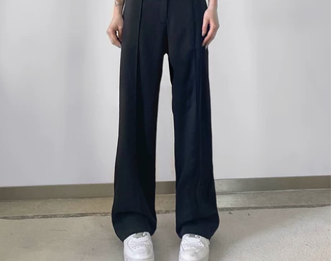 WEEKEEP设计感小众翻边V形高腰宽松休...