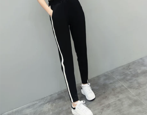 ins运动裤女束脚哈伦裤女学生宽松韩版春秋...