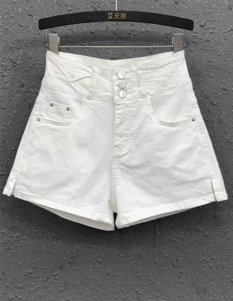牛仔短裤 牛仔短裤阔腿裤高腰2021夏季新...