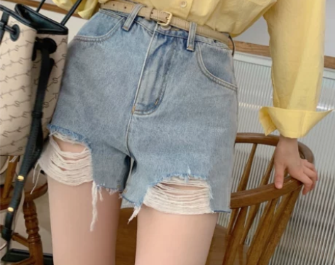 南瓜谷 尼斯假日~浅色牛仔裤女夏季薄款棉质...