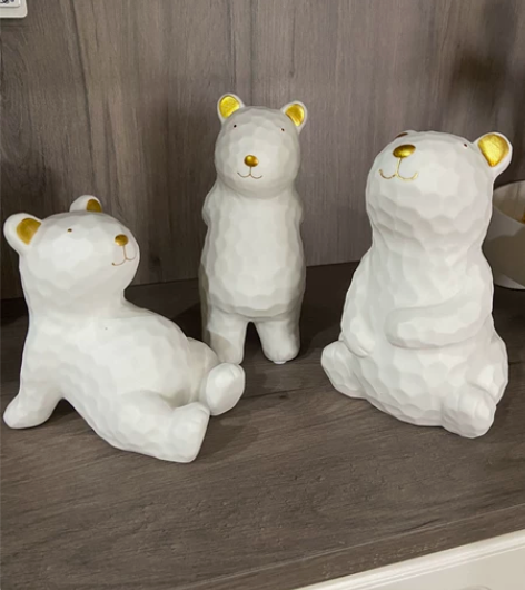 出售呆呆熊摆件一件（创意现代简约陶瓷小熊家...