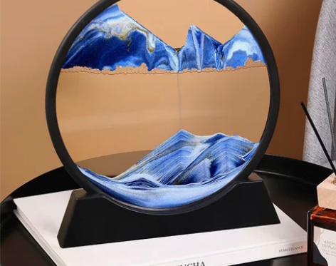 流动沙画摆件，3D流沙画沙漏摆件桌面装饰摆...