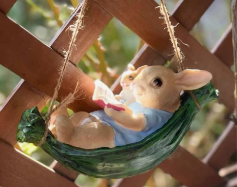 庭院小兔子摆件树上装饰品花园杂货 创意卡通...