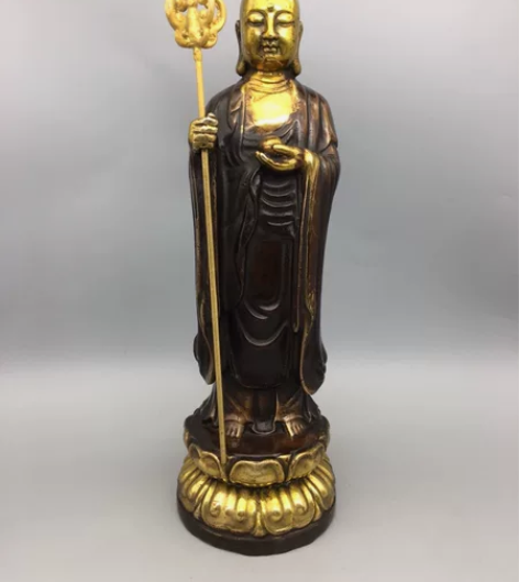 铜鎏金大号地藏佛，工艺精湛 ，包浆 产品规...