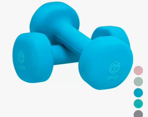 京东京造 哑铃家用男女健身浸塑磨砂3kg小...