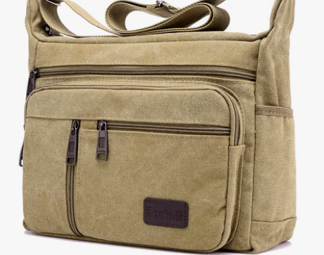 新款男士休闲帆布包工地工具包单肩斜跨包大号...