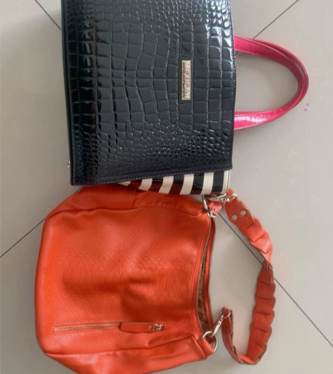 闲置女士古着复古手拎包手提包斜挎包 单买不...