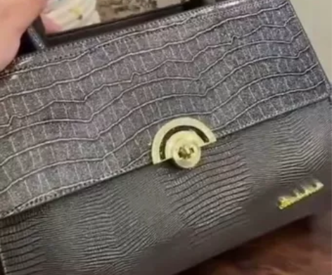 高档女包头层牛皮手提包灰色优雅女包休闲包正...