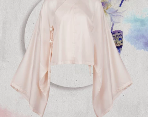 都城南庄汉服原创竹丝棉白色浅肉色中衣交领可...