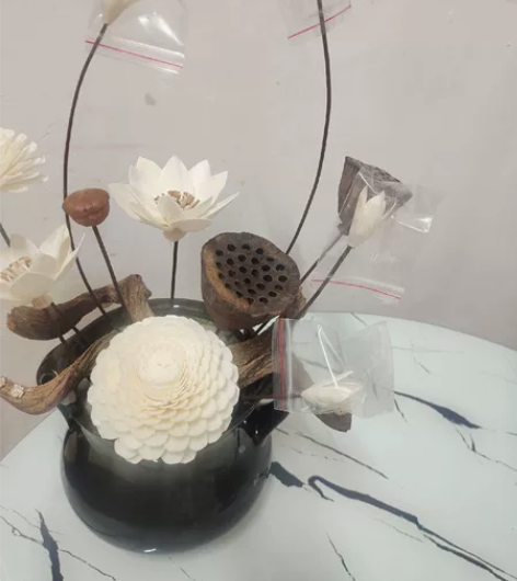 天然干花纯手工插花荷花莲蓬整套干花满天星客...