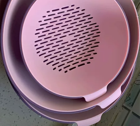 (全新处理八件套包邮)双层塑料洗菜盆沥水篮...