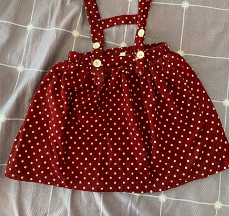 波点背带裙 120cm以内 春秋冬都可以穿...