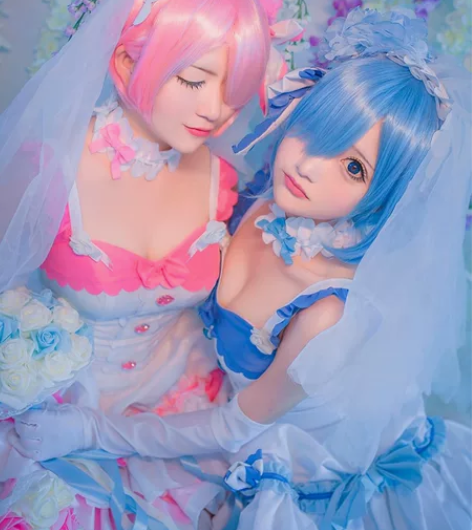 【出】初兽猫现货拉姆蕾姆婚纱花嫁婚纱cos...