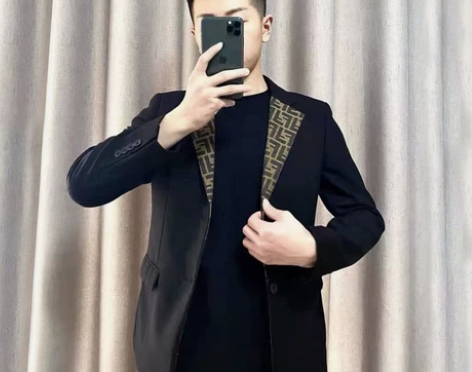 精神小伙网红小西装男韩版潮流修身情侣痞帅上...