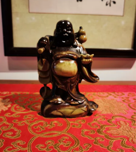 紫袍玉石 ，紫袍玉摆件， 玉雕，送财弥勒，...