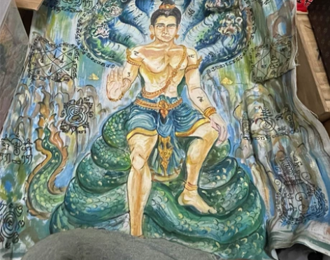 泰国工艺品油画作品，AZ帝老师亲手绘制，尺...