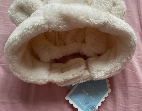 幼歌立体耳朵毛绒帽（米色），帽宽19cm码...