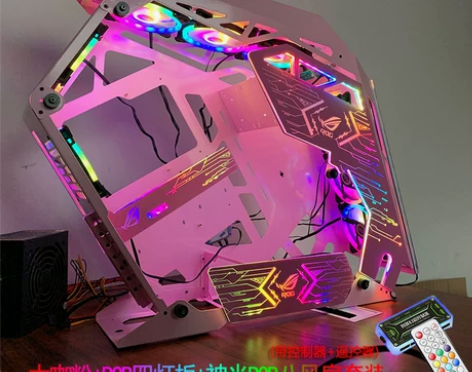 玩嘉小咖电竞游戏水冷钢化玻璃侧板网吧网咖电...