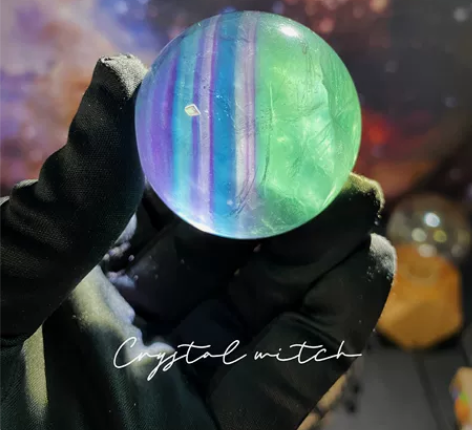 天然梦幻人鱼姬色萤石球 Size:4.3c...