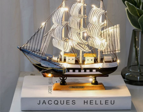 毕业季礼物 前行号帆船送灯 帆船模型 船身...