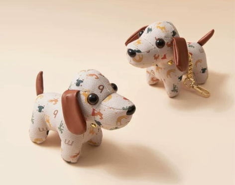 bromen/不莱玫经典老花小狗挂件，包包...