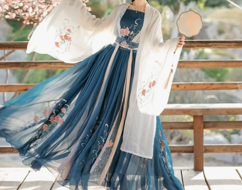 蝉佩含娇原创汉服女宋制三件套齐腰襦裙大袖衫...