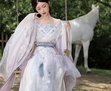 七月夕原创汉服 缘起 绣花吊带南北朝大袖襦...