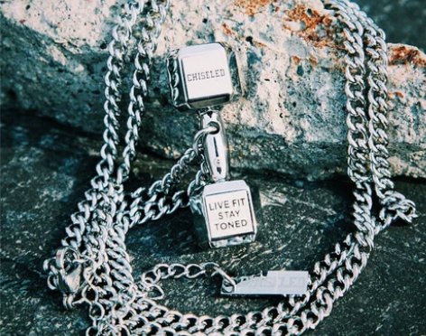 CHISELED麒司特 银色钛钢哑铃项链 ...