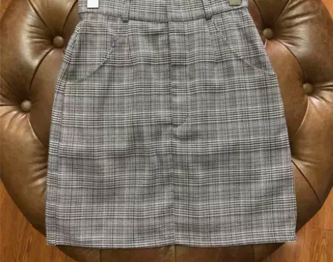 eimy格纹高腰半身裙一步裙包臀裙格子裙全...