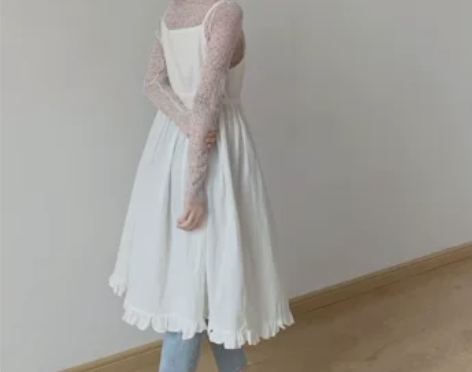 ?鱼没放减龄连衣裙2021新款春学院风小清...