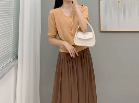 2021新款小香风港风复古chic网红百褶...