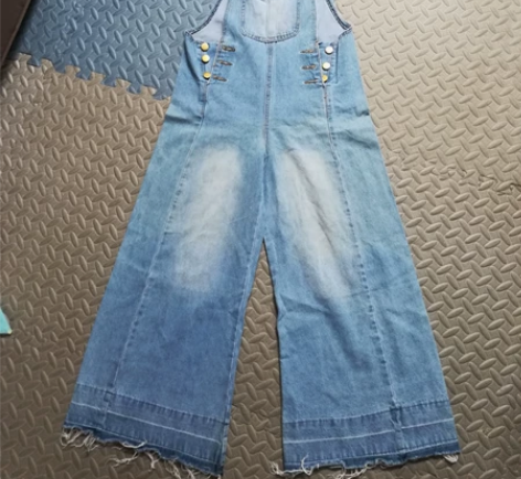 牛仔背带裤女背带阔腿裤 实体店购买，二胎后...