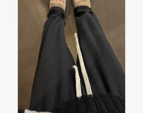 胖mm磨毛软糯面膜裤高腰垂感阔腿裤大码松紧...