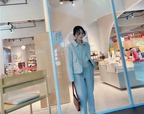 冬款全松紧高腰显腿直宽松保暖九分毛呢裤休闲...