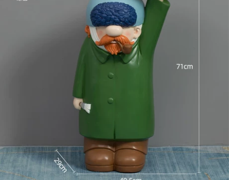 梵高艺术家托盘大型落地摆件创意客厅玄关轻奢...