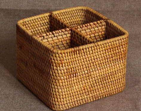 越南藤编遥控器收纳盒 田园方形红酒收纳筐 ...