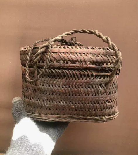 清代民国破篓子，竹编藤编收纳盒竹筐子手提包...