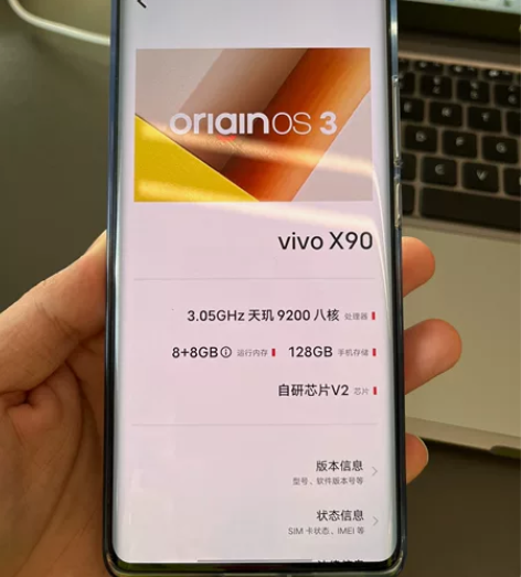 vivo X90 冰蓝 2022年12月激...
